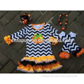 chevron Halloween dress Halloween pumpkin dress black chevron girls Halloween clothing sets Halloween boutique dress wholesale